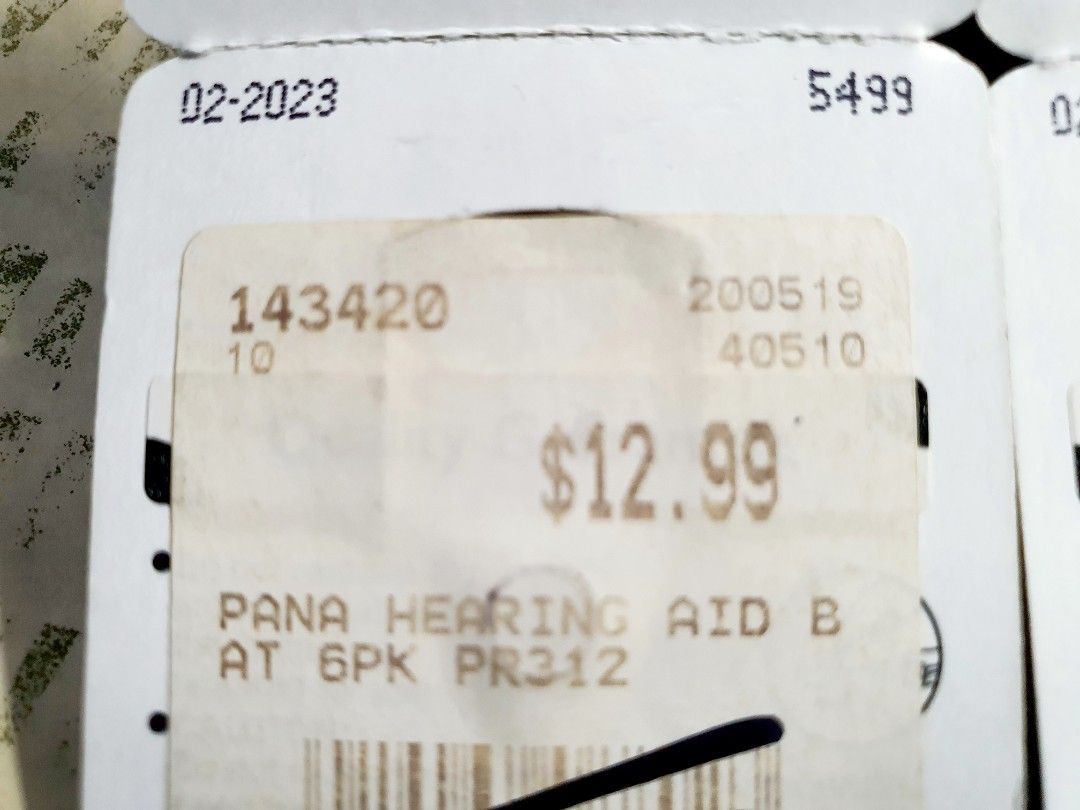 Panasonic Hearing Aid Batteries PR312 (Category: Portable Audio Accessories) located in Caloocan City. Submitted by mack.bay (Listing ID 1374568882, Image 3). Description: Panasonic Batteries for, ORIGINAL Hearing Aid Model : PR312 (+312) Original from U.S.A. Amazon. 1.4 V Zinc Air Intact and sealed. Original Price USD12.99 Per Pack Selling only for P1,500. (18 pcs.) P600. per pack (Contains 6pcs.) 3 remaining packs left Made in Germany. RFS: My 
