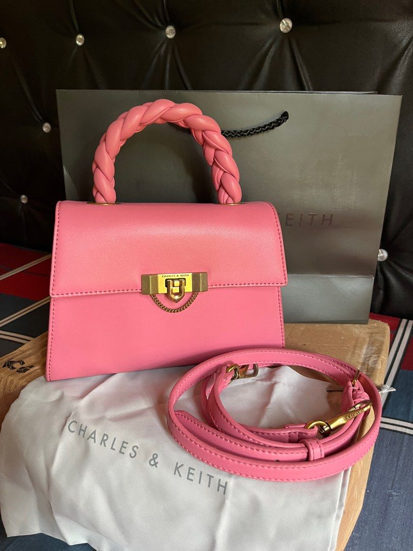 ★CHARLES&KEITH★Tallulah Braided Handle Trapeze Bag/送料込 Tallulah Braided Handle Trapeze Bag - orange - ShopperBoard