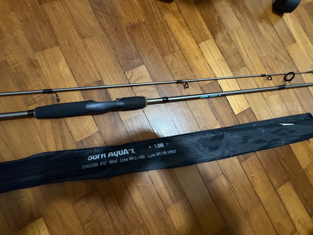 SGFR AQUA X (Category: Garage sale) located in Singapore. Submitted by zihny31 (Listing ID 1374625103, Image 1). Description: BRAND NEW UNUSED < 1.8m> SS602M 6’0 Med Line weight: 6-15lb Lure weight: 1/8-3/4oz .