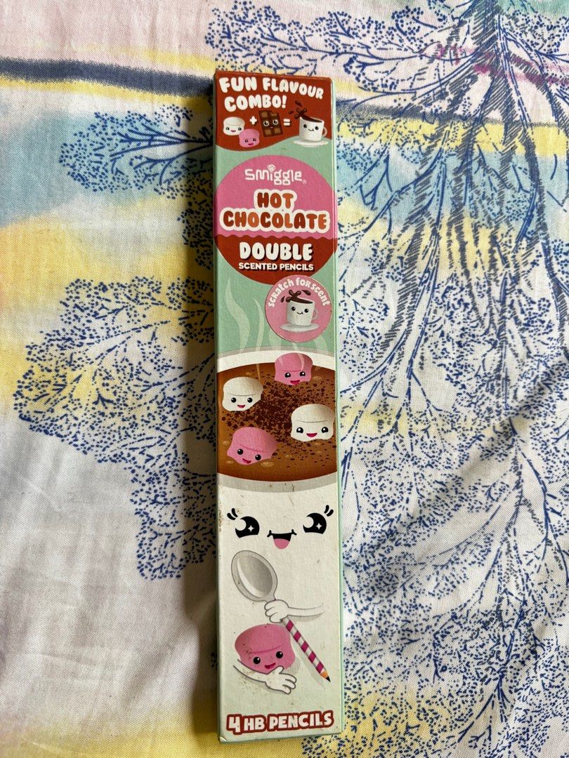 Smiggle Hot Chocolate Double Scented Pencils (Category: Stationery & School Supplies) located in Cabatuan. Submitted by desrceio (Listing ID 1374548157, Image 1). Description: Bought for 280 OG, From Singapore 🍫4 Pieces of scented pencils in one box .