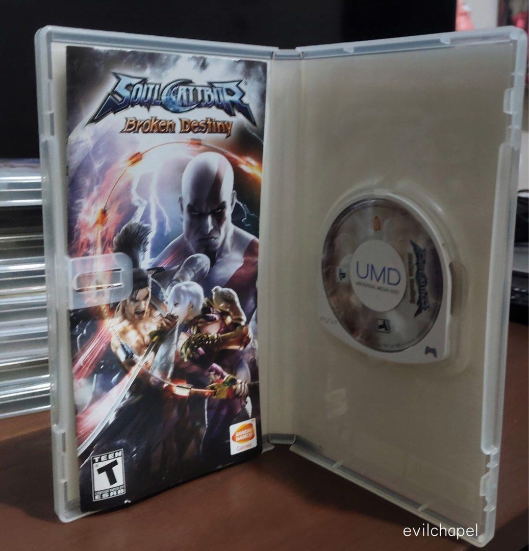 Soul Calibur Broken Destiny PSP R1 Complete (Category: PlayStation) located in Mandaluyong City. Submitted by evilchapel (Listing ID 1374598585, Image 2). Description: FS: Soul Calibur PSP R1 Complete Payment: Bank Transfer, GCash Meetups: Shangri La, Starmall (Morning Only).