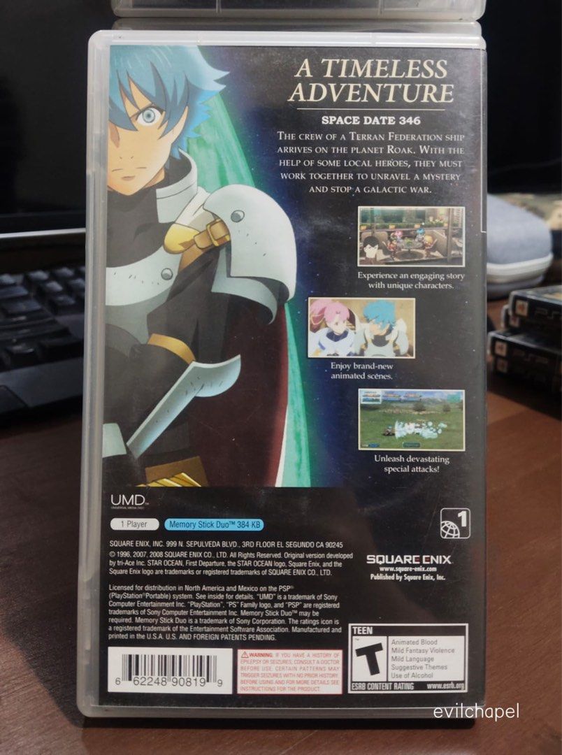 Star Ocean First Departure PSP R1 Complete (Category: PlayStation) located in Mandaluyong City. Submitted by evilchapel (Listing ID 1374603814, Image 3). Description: FS: Star Ocean First Departure PSP R1 Complete Payment: Bank Transfer, GCash Meetups: Shangri La, Starmall (Morning Only).