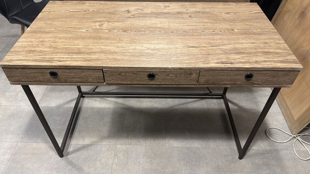 Study table (Category: Tables & Sets) located in Singapore. Submitted by dorodadada (Listing ID 1374601945, Image 1). Description: i have 3 qty self collect at : 281 south bridge road, #03-01 , s058830 Product Description: Particle Board with Stamped PVC Finish Brown Powder Coated Steel Tube Frame/Legs Drawer maximum load- 3kg Table top maximum load- 25kg I h Board with Stamped PVC Finish Brown Powder Coated Steel Tube Frame/Legs Drawer maximum l