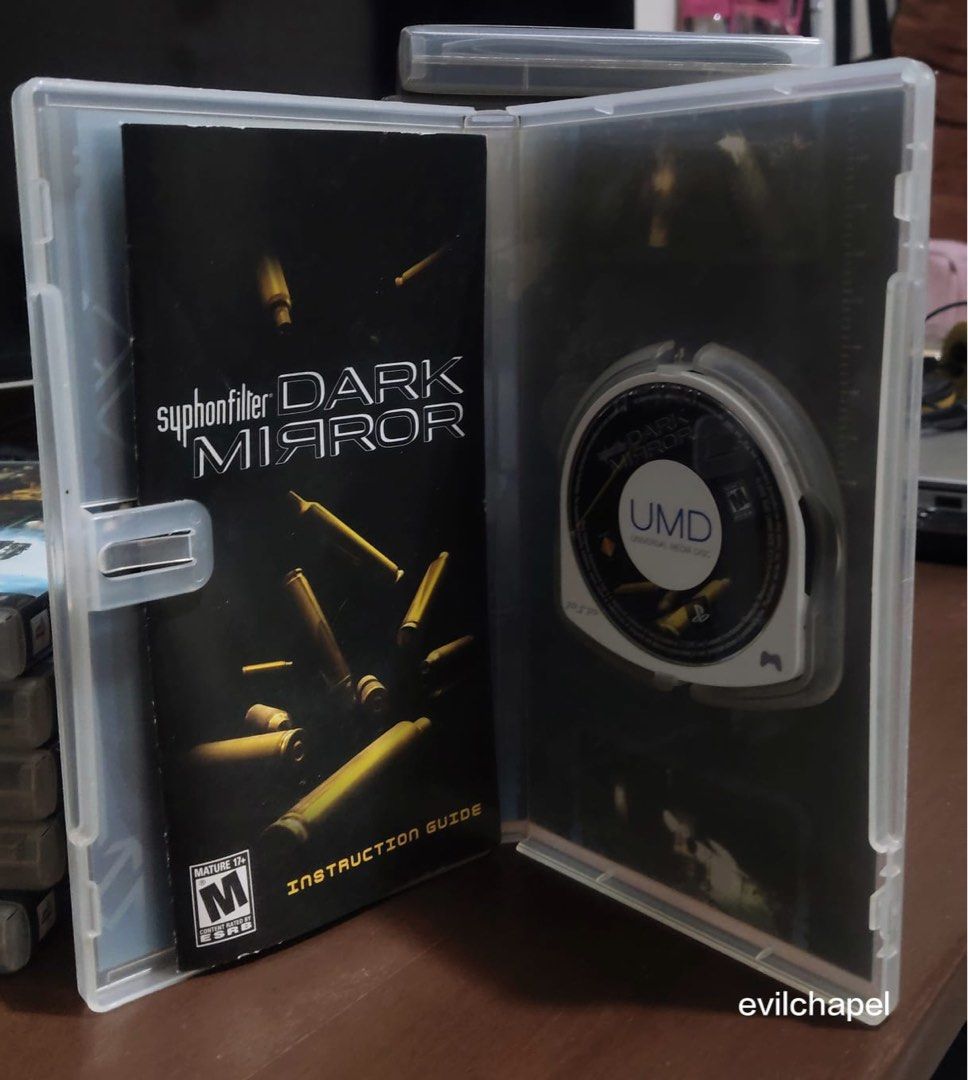 Syphon Filter Dark Mirror PSP R1 Complete (Category: PlayStation) located in Mandaluyong City. Submitted by evilchapel (Listing ID 1374599911, Image 2). Description: FS: Syphon Filter Dark Mirror PSP R1 Complete Payment: Bank Transfer, GCash Meetups: Shangri La, Starmall (Morning Only).