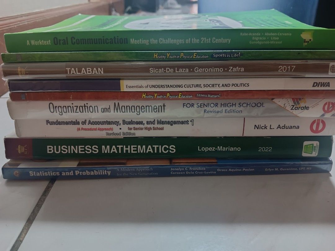 UST SHS BOOKS (ABM) (Category: Textbooks) located in Makati City. Submitted by hzyakz (Listing ID 1374574731, Image 1). Description: 1st and 2nd sem books available open to take all sold individually.