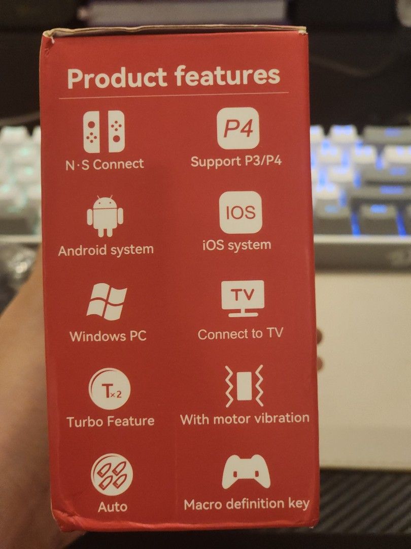 Wireless Bluetooth Gaming Controller | Switch / PC / iOS / Android | With Box (Category: Controllers) located in Calamba. Submitted by keeprees (Listing ID 1374679246, Image 3). Description: Orig price is 500 + shipping opened for testing only : rfs duplicate order from tiktok : tested on both mac and windows pc battery lasts long , buttons are easy to press and good grip and good latency as well..