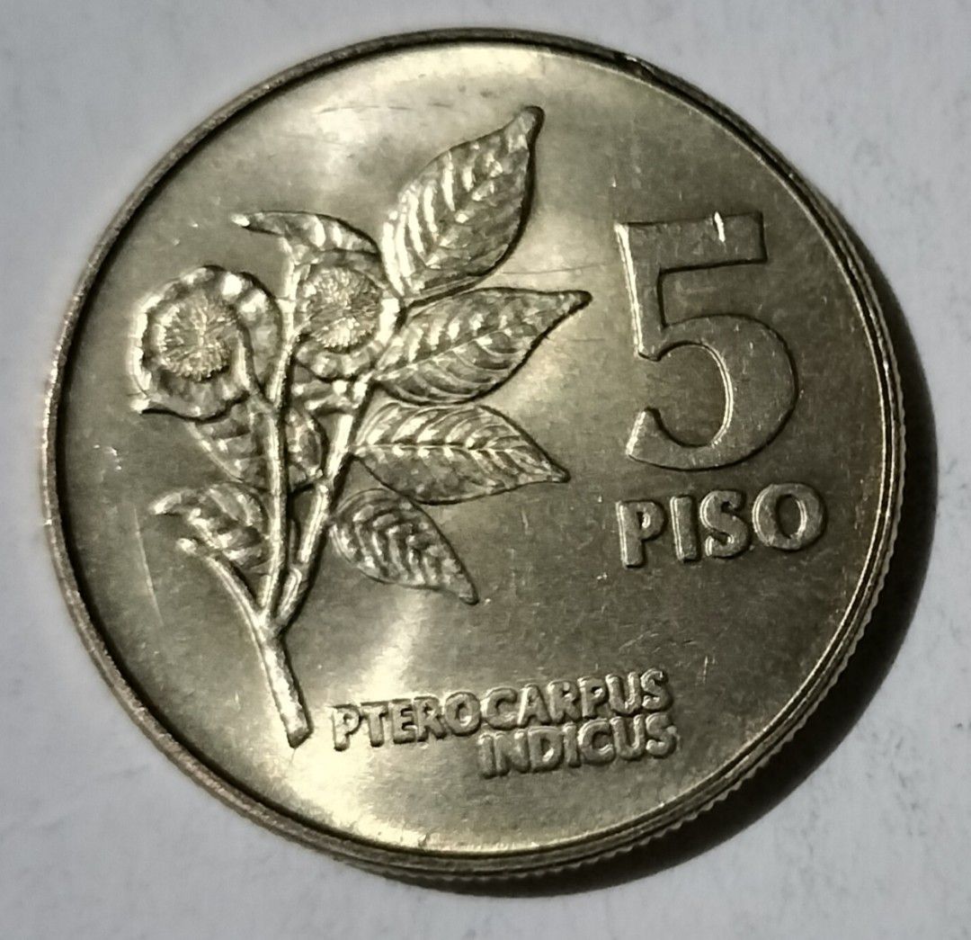 1993 5 Peso Philippine Coin (Category: Currency) located in Manila. Submitted by angeljane7778 (Listing ID 1374867739, Image 2). Description: Collectible 1993 Philippine 5 Peso Flora and Fauna Coin In Brilliant Uncirculated With full luster, Php 800 plus shipping Php 150..