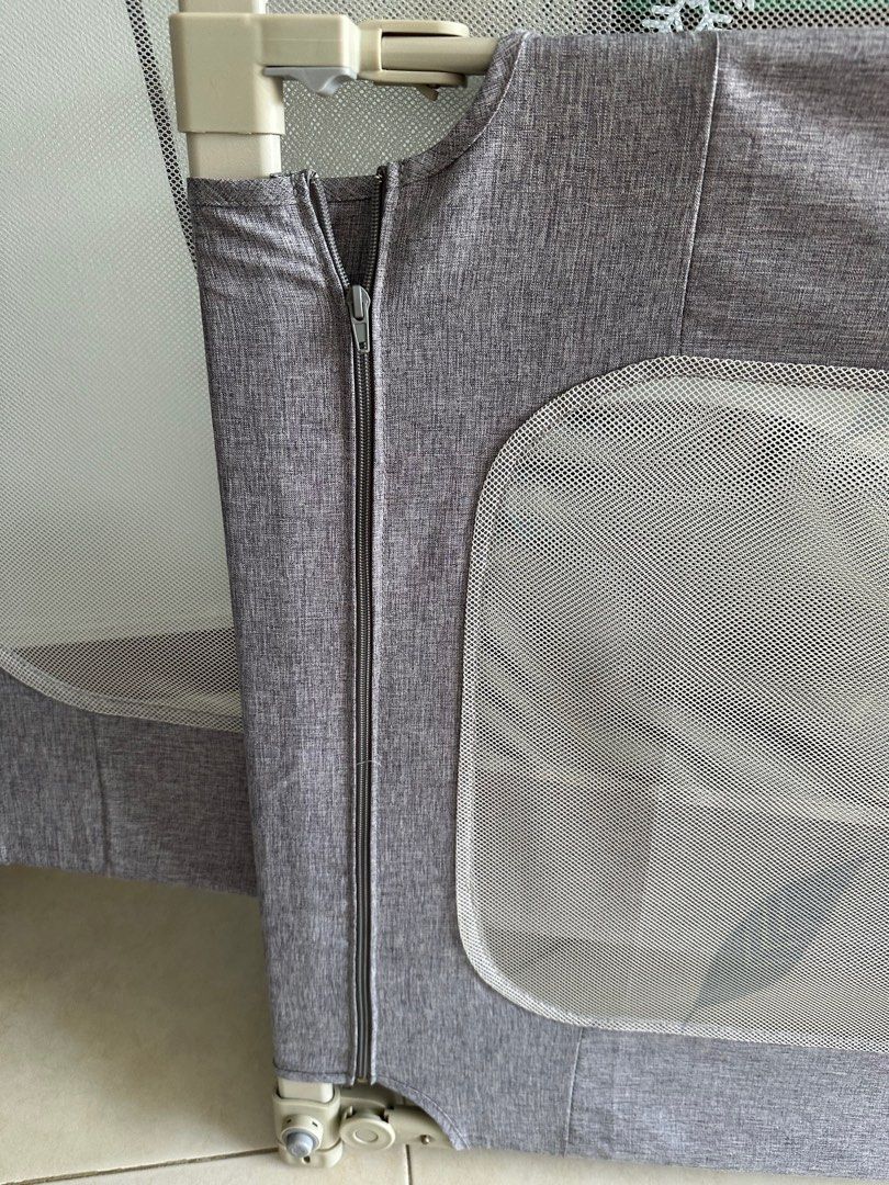 Baby Safety Bed Guard/ Baby Bed Rail Guard (Y-Belt for free) (Category: Bed Guards) located in Singapore. Submitted by deborahsweetie (Listing ID 1373963508, Image 3). Description: Very good quality Queen Size Bed Baby/Toddler Bed Guard Fence (5th Gen Hushbee ) - Adjustable Height, Includes: - 2 pieces at 1.9m length. (SGD12 each)- one sold, left one piece! - 1 piece at 1.5m length (SGD10 each)- sold - Baby Bed Guard Rail Y-Belt x 3 (free for eac