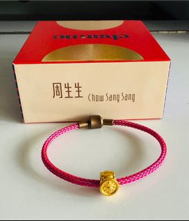 New Chow Sang Sang watch with golden decoration (with receipt) stainless steel pink 17cmL bracelet63003778959235110