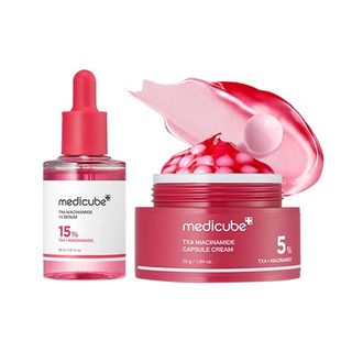 包郵 TXA Niacinamide Glow Set 包含 韓國 MEDICUBE 15%TXA 菸鹼醯胺精華 30ML(維他命B3) MEDICUBE TXA+NIACINAMIDE 15 SERUM 30ML Medicube TXA 菸鹼醯胺膠囊霜 55g TXA Niacinamide Capsule Cream 55g 64209389792258110