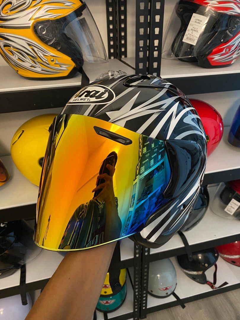 ARAI RAM 3 STELLA BLACK, Motorcycles, Motorcycle Apparel on Carousell