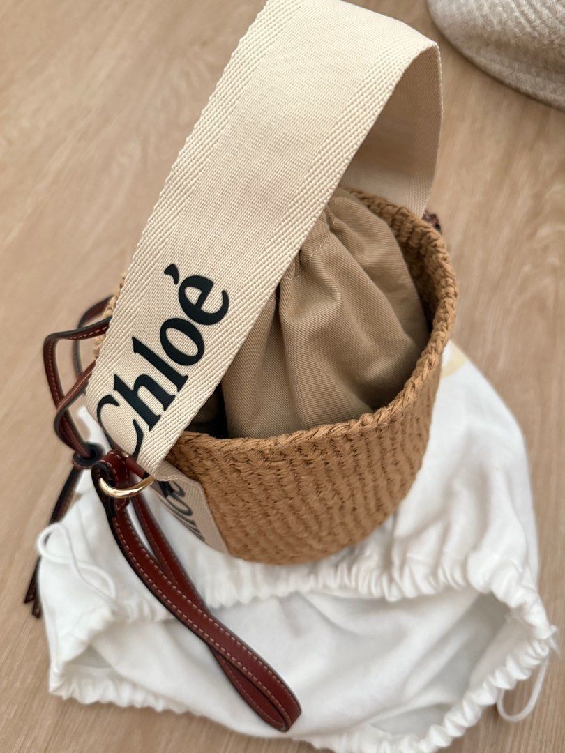 Authentic Chloe Woody Basket (Category: Luxury Bags & Wallets) located in Quezon City. Submitted by breakmyfashion (Listing ID 1374800477, Image 2). Description: Carried twice only with care. Comes with dustbag, authenticity card and tags. .
