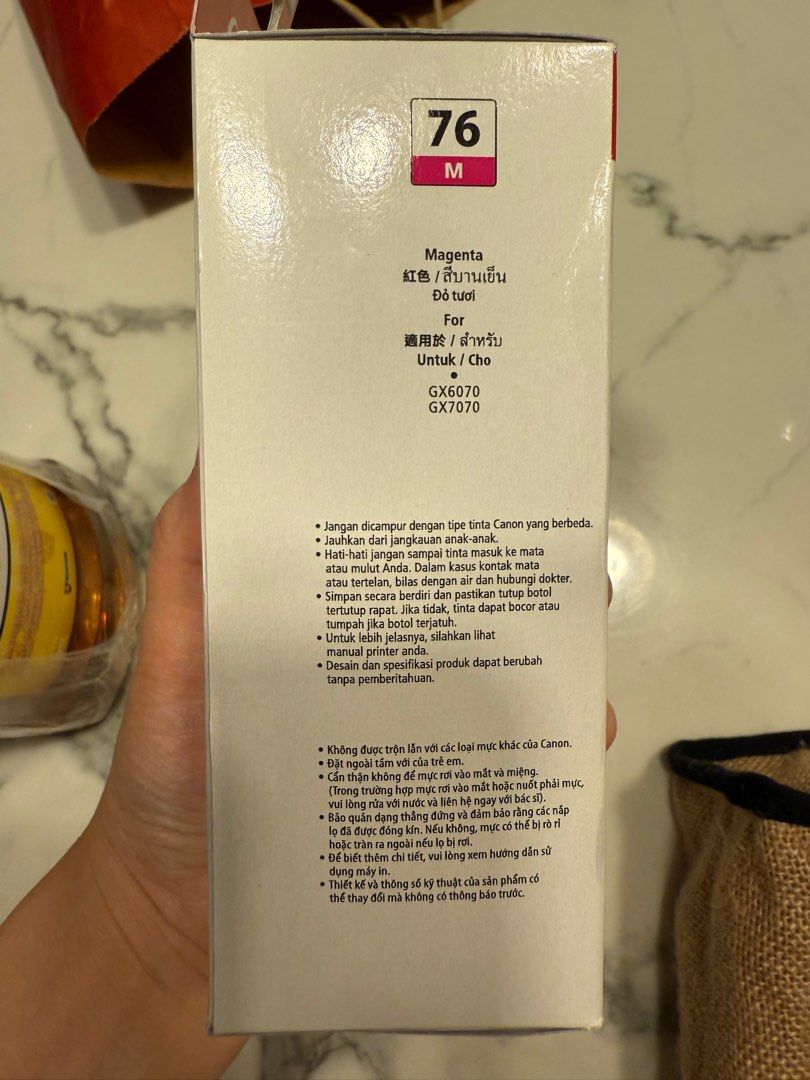 Canon Ink GX6070/7070/905XL (Category: Printers, Scanners & Copiers) located in Singapore. Submitted by sandyling123 (Listing ID 1374867253, Image 2). Description: Canon ink $25 2 bottle $40 HP ink $40 Self collect .