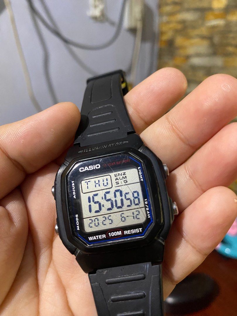 Casio W-800H-1AVDF Black Resin Strap (Category: Men's Watches) located in Marilao. Submitted by shaynhea (Listing ID 1374842644, Image 2). Description: FOR SALE ‼️ Casio W-800H-1AVDF Black Resin Strap Watch for Men •10 year battery life • LED backlight • Dual time All working, honest issue: may scratches yung screen the rest wala na problem RFS: di na nagagamit.