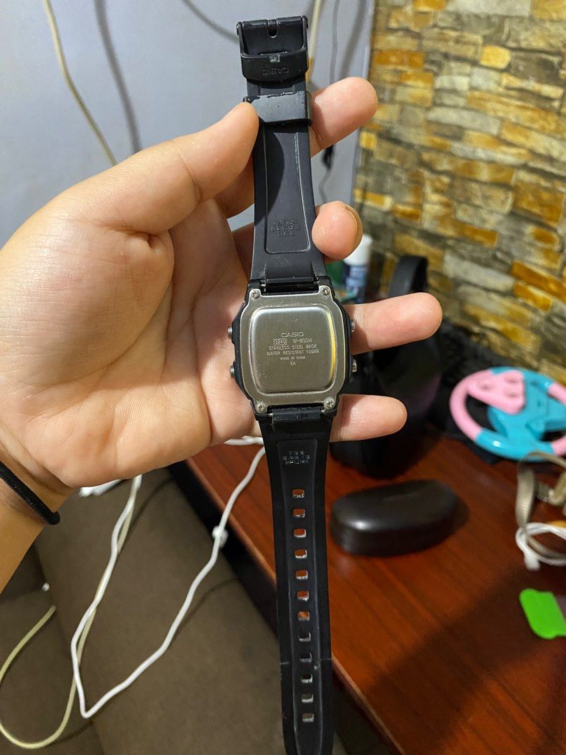 Casio W-800H-1AVDF Black Resin Strap (Category: Men's Watches) located in Marilao. Submitted by shaynhea (Listing ID 1374842644, Image 3). Description: FOR SALE ‼️ Casio W-800H-1AVDF Black Resin Strap Watch for Men •10 year battery life • LED backlight • Dual time All working, honest issue: may scratches yung screen the rest wala na problem RFS: di na nagagamit.
