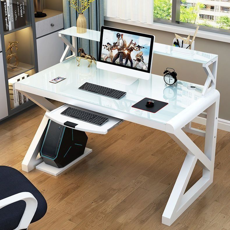 computer desk desk glass office desk desk double decker desktop ...