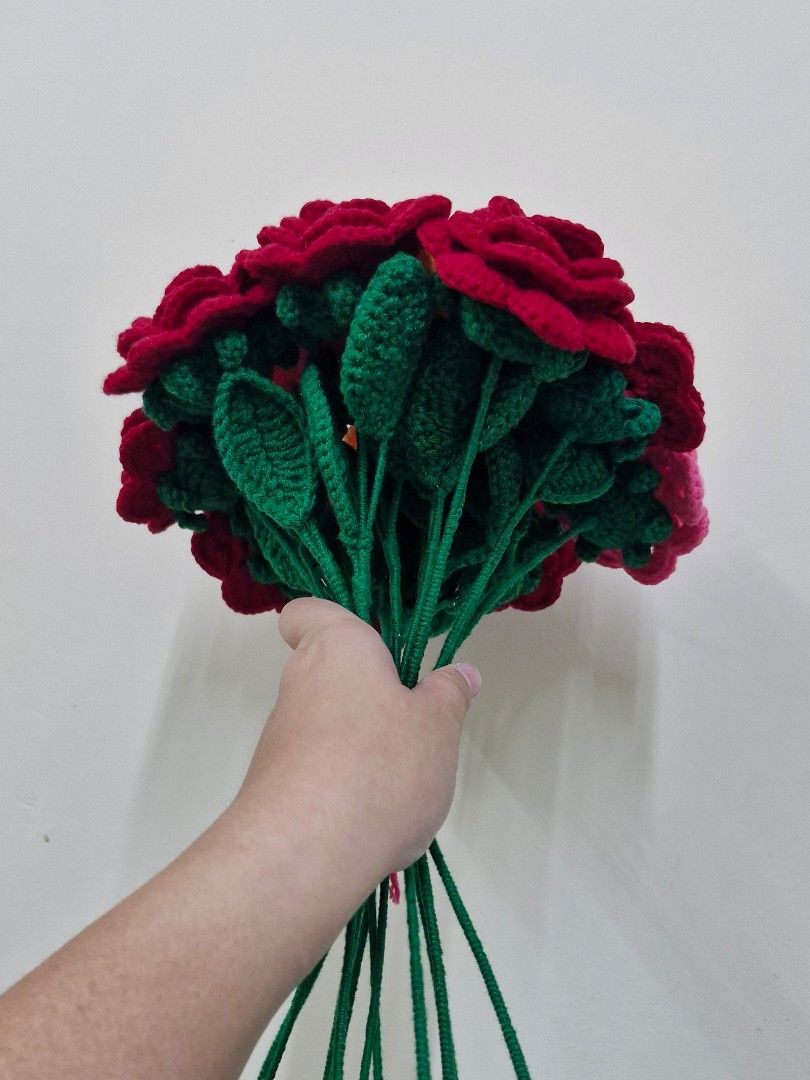Crocheted Rose Flowers (Category: Flowers & Bouquets) located in Paranaque City. Submitted by mi_artesano_mnl (Listing ID 1374773451, Image 2). Description: 🌹 Crocheted Roses Handmade blooms that never fade 🌿 Sold per piece. Each stem features: ✨ 1 elegant rose 🍃 2 delicate leaves Perfect for gifting, decor, or just brightening up your space! Custom colors available 🌹 Crafted with care and lots of love 💖 💰 50% downpayment is required upon o
