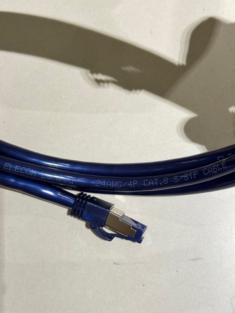 ELECOM CAT 8 (2M) HIGH-SPEED RJ-45 Lan Network Cable (Category: Cables & Adaptors) located in Singapore. Submitted by geektan (Listing ID 1374864461, Image 2). Description: Like almost-new condition. 2M $15 Tracked mailing at $2. .