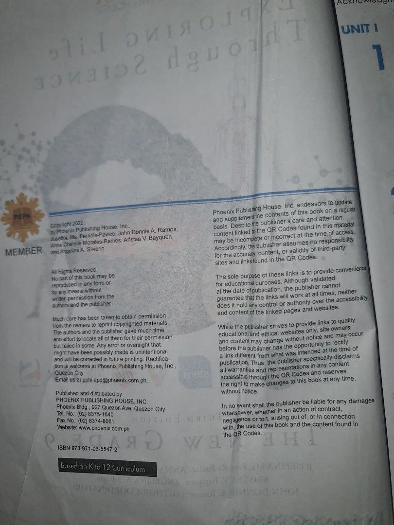 Exploring life through science Grade 9 (Category: Textbooks) located in Quezon City. Submitted by bt-enterprises (Listing ID 1374759203, Image 3). Description: all goods just underlined in 2-3 pages see photos and replaced cover other than that wala n po ibang flaws.