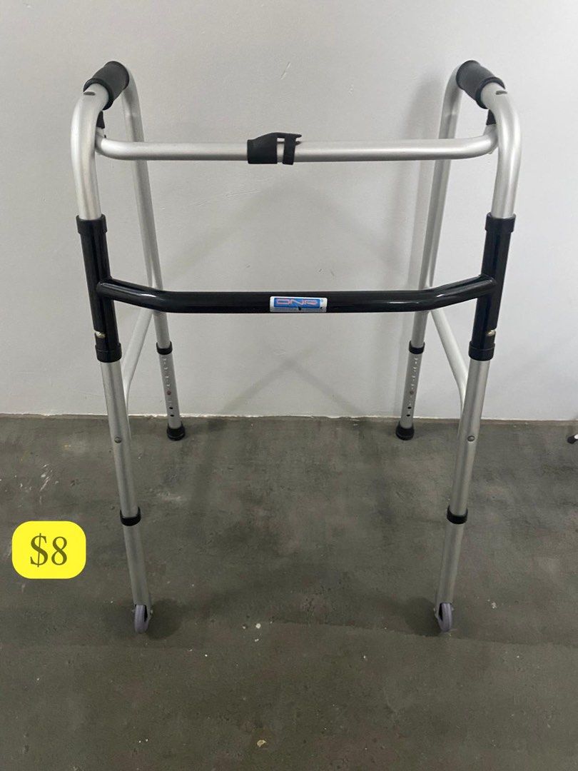 Foldable walking frame (Category: Other Assistive Aids) located in Singapore. Submitted by yolanda.l (Listing ID 1373628303, Image 1). Description: Item not available! front roller walking frame. Foldable, please refer to picture. Well used, indoor used only Clean and in good condition .