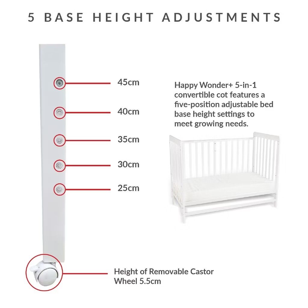 Happy cot Happy Wonder 5 in 1 baby cot white with bamboo mattress (Category: Cots & Cribs) located in Singapore. Submitted by curatecollective (Listing ID 1374853415, Image 3). Description: Lightly used. No visible signs of defects. Comes with cot and bamboo mattress as shown. Will provide cot bumpers and mattress covers Rtp $260 Self collection is preferred. Already dismantled for easy transport..