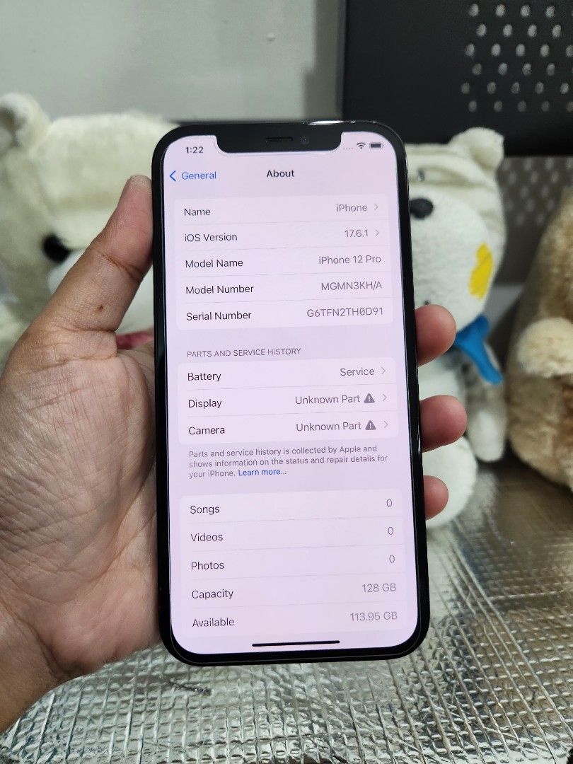 IPHONE 12 PRO 128GB f.u (Category: iPhone 12 Series) located in Mandaluyong City. Submitted by cellspaceph (Listing ID 1374702776, Image 3). Description: IPHONE 12 PRO 128GB factory unlocked 78% battery health Any sim Face id ✔️ issue: no truetone , change lcd , change camera (malinaw pa rin naman cam) Php13,999 ‼️ unit only.
