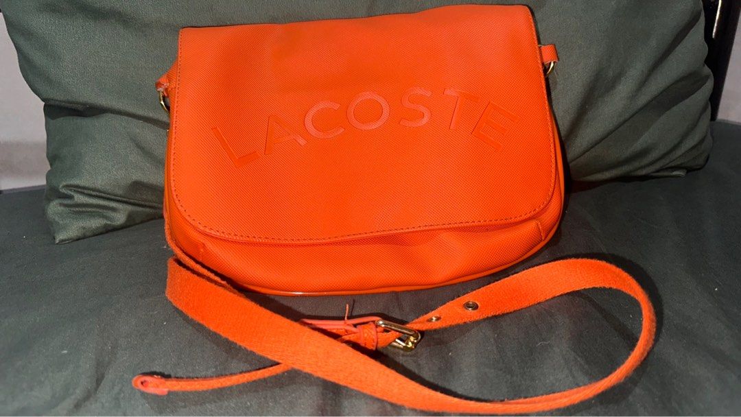 Lacoste leather bag for women (Category: Cross-body Bags) located in Manila. Submitted by GoodFindsMnl (Listing ID 1374868368, Image 1). Description: Decluttering With dust bag Slightly negotiable Manila area Can ship nationwide (lbc) Payment thru gcash.