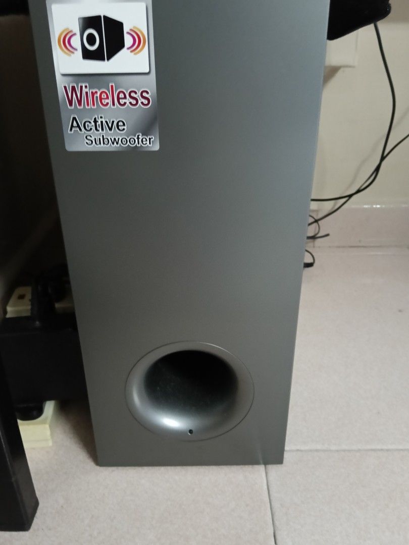 LG 2.1 NB3540 Slim Soundbar & S34A2-D Subwoofer Bluetooth & with Remote (Category: Entertainment Systems & Smart Home Devices) located in Singapore. Submitted by mattehs (Listing ID 1374797434, Image 3). Description: open to see if it was still working. inclusive of remote to control settings and power supply for the soundbar and subwoofer. inking of letters on soundbar starting to fade abit..
