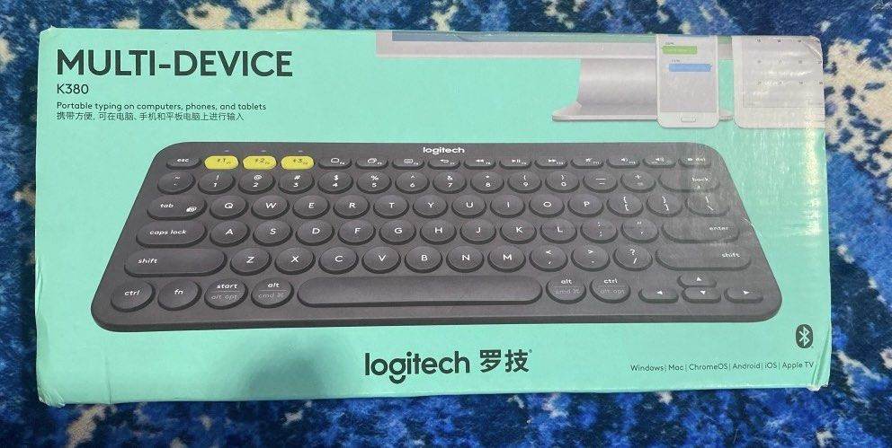 Logitech K380 Bluetooth Keyboard (Category: Computer Keyboard) located in Singapore. Submitted by mamatara (Listing ID 1374798287, Image 1). Description: Never use before Open to check Multiple Device 👍.