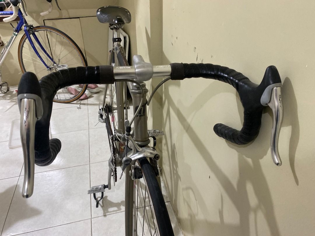 Maruishi Road Bike (Category: Bicycles) located in San Juan City. Submitted by marcoepolo (Listing ID 1374835001, Image 2). Description: Frame: Chromoly Groupset: Straight Shimano RX100 Rim & Tyre: Araya R-50 Tubular 700c / Continental Giro Saddle: Selle Italia Storica (Pure Leather) Bartape: Brooks Pure Leather Bottle Cage: Gran Compe Pure Leather Wrap - Top Tube, Down Tube & Chain Guard.