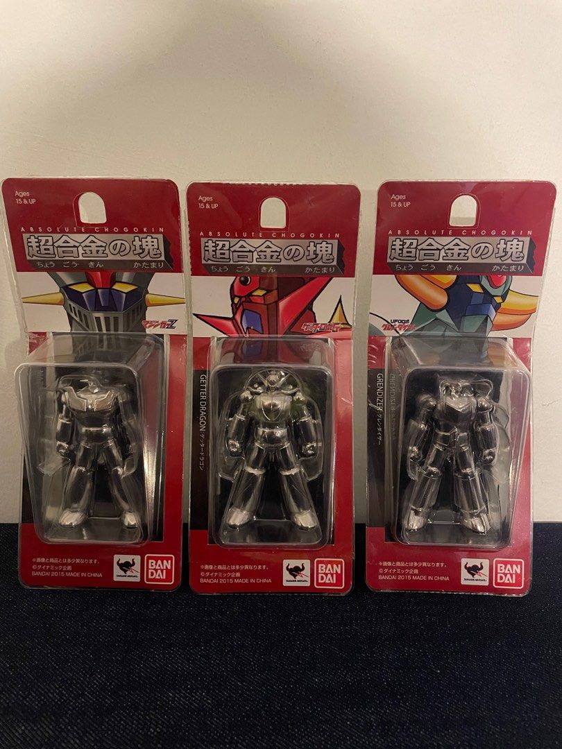Mazinger Z (Metal) Bandai (Category: Toy Figures) located in Singapore. Submitted by threeeyesmonster (Listing ID 1374824460, Image 1). Description: Each $12 . Take all $30. Self pick up at 461001. NO MRT meet up .