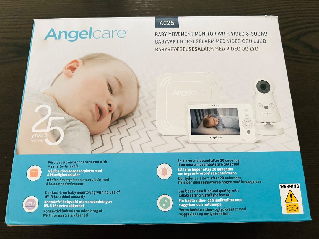 New AngelCare AC25 Baby Monitor & Motion Sensor Mat (Category: Baby Monitors) located in Singapore. Submitted by notebob (Listing ID 1374742534, Image 1). Description: New in box: AngelCare 3-in-1 Baby Monitor Video Audio + Motion with Wireless Sensor .