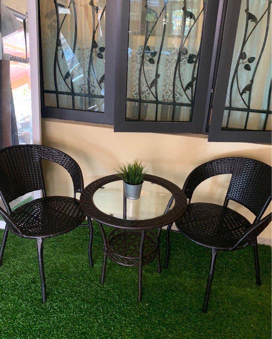 New balcony chairs (Category: Announcements) located in Shah Alam. Submitted by shopwithnylaa (Listing ID 1374696996, Image 1). Description: Delivery add on Self pick up ttdi jaya shah alam.