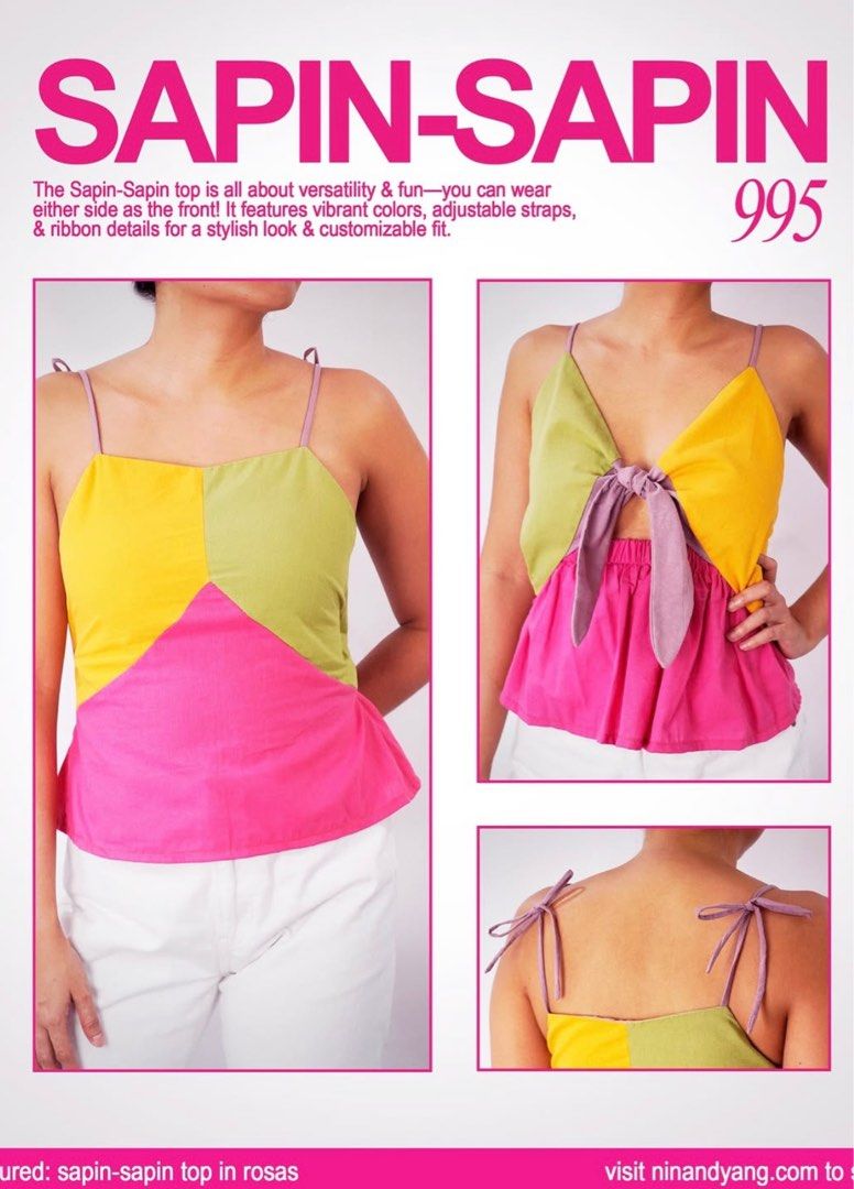Nin & Yang Sapin-Sapin Top (Category: Sleeveless) located in Pasig City. Submitted by karughstuff (Listing ID 1374788954, Image 1). Description: Nin & Yang Sapin-Sapin Top - Used once for beach trip - Rfs: decluttering 🛍️🛍️ discount if you’re buying more than 1 item payment: gcash, bpi, bdo shipping: ggx, grab, lalamove meetup: bgc (fort strip/oneboni area) .