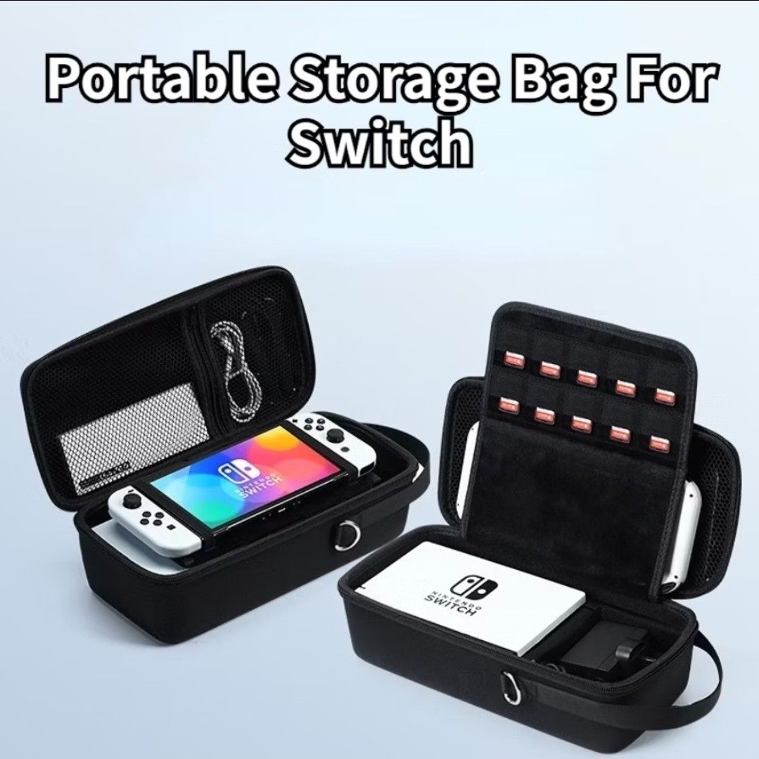 任天堂Switch OLED保护套便携收纳包 大号带卡带存储充电支架的任天堂Switch收纳包628630608426251129