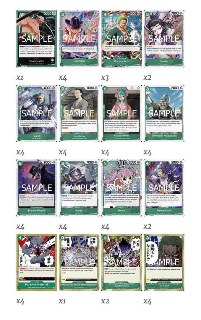 one piece tcg zoro deck list Roronoa Zoro [One Piece Demo Deck Cards] main image 0