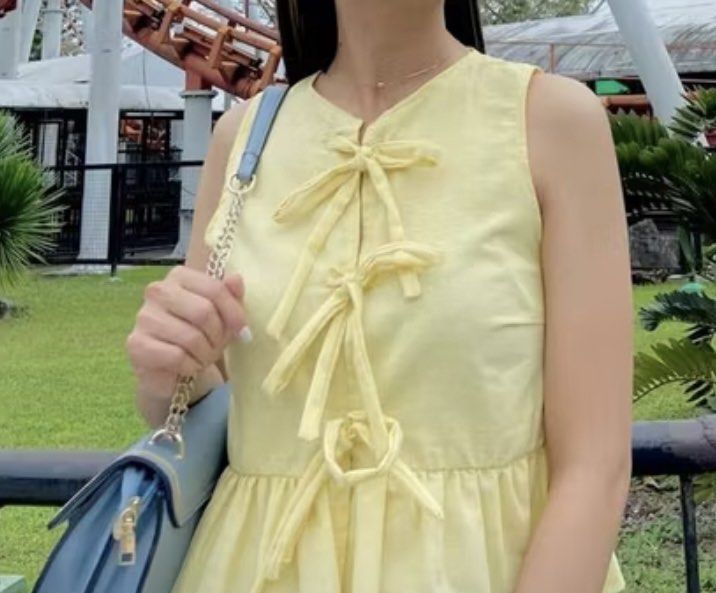 Pastel Yellow Ribbon Top (Category: Sleeveless) located in Quezon City. Submitted by vanelope (Listing ID 1374700251, Image 2). Description: XS-M.