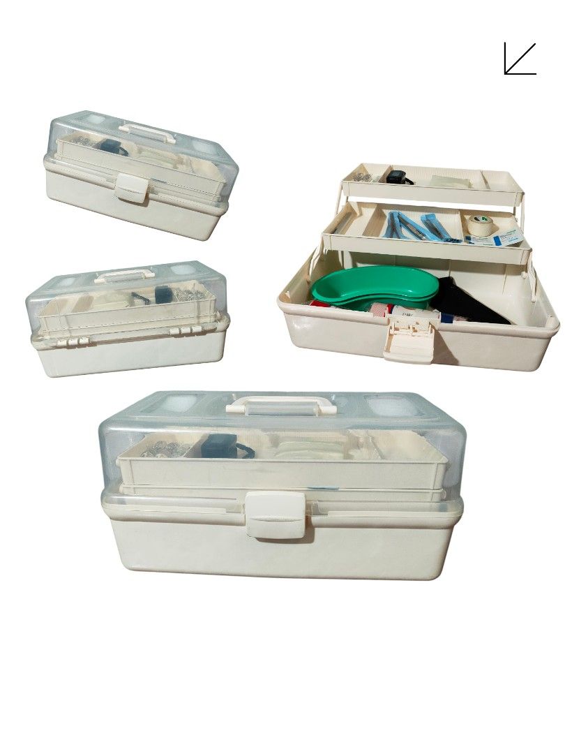 Preloved Tackle Box for Nursing Essentials (Category: Storage Boxes & Baskets) located in Marikina City. Submitted by prelovedbychinnn (Listing ID 1374784831, Image 1). Description: Preloved Tackle Box for Nursing Essentials Brand: Locaupin —Selling my durable and spacious tackle box, previously used to store and organize my nursing paraphernalia during duties. It has multiple compartments and is perfect for keeping tools like scissors, pens, tap