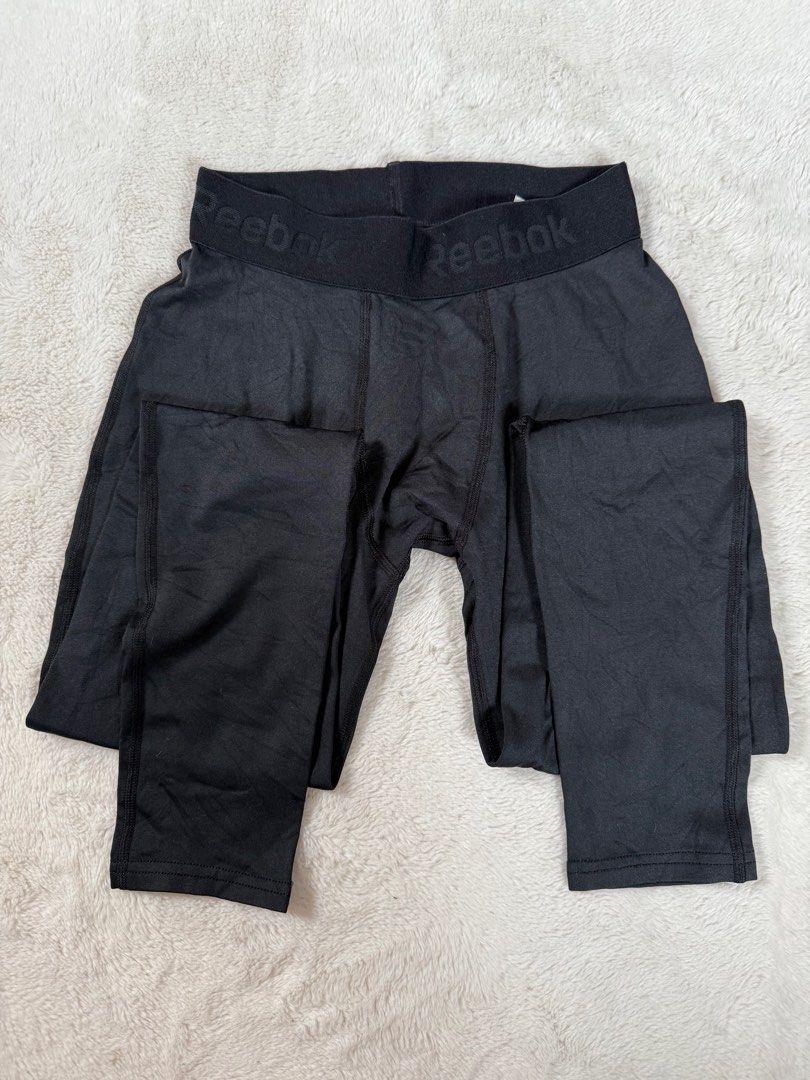 Reebok Black Compression Pants - L (Category: Activewear) located in Manila. Submitted by meisu_mnl (Listing ID 1374703167, Image 2). Description: 🔥 Reebok Compression Pants 🔥 Excellent condition / Like New athletic leggings perfect for gym, running, training and sports activities. Brand: Reebok Size: Large Waist: 22-34 inches Length: 34 inches Color: Black Condition: Like New ✔ Stretchable compression fabric ✔ Lightweight and breathable ✔ Comf