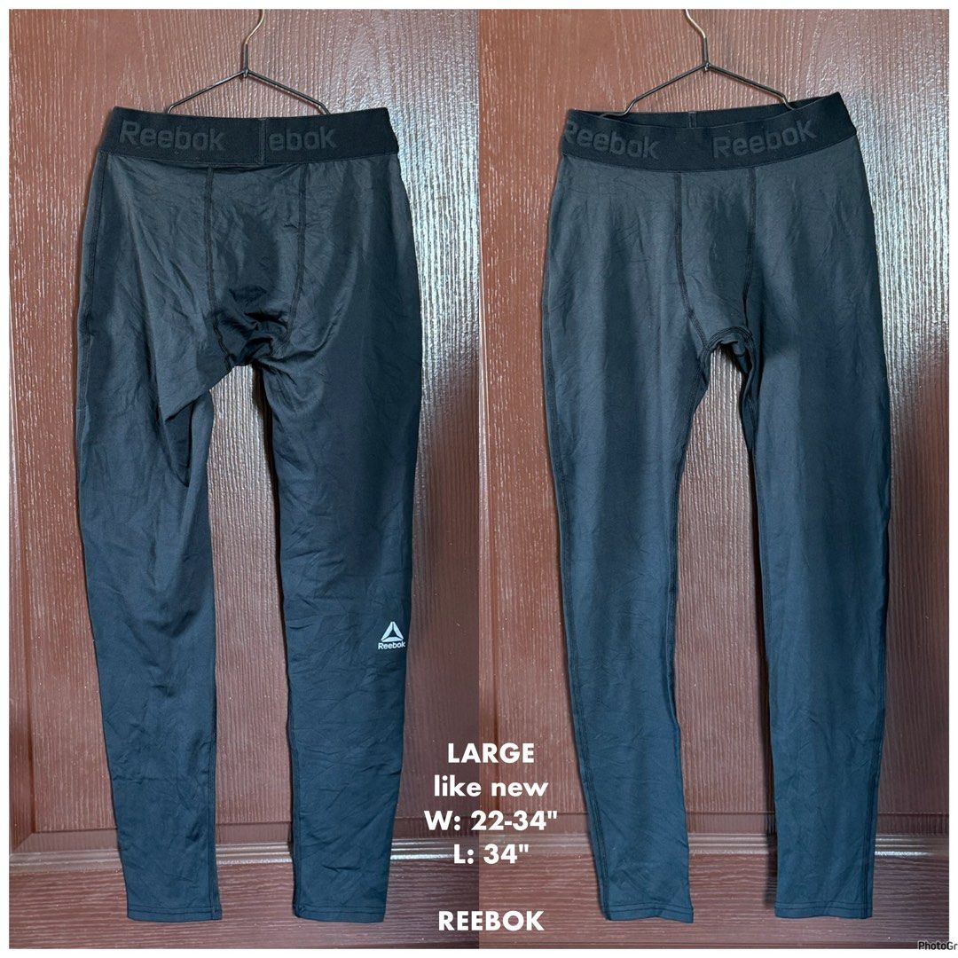 Reebok Black Compression Pants - L (Category: Activewear) located in Manila. Submitted by meisu_mnl (Listing ID 1374703167, Image 1). Description: 🔥 Reebok Compression Pants 🔥 Excellent condition / Like New athletic leggings perfect for gym, running, training and sports activities. Brand: Reebok Size: Large Waist: 22-34 inches Length: 34 inches Color: Black Condition: Like New ✔ Stretchable compression fabric ✔ Lightweight and breathable ✔ Comf