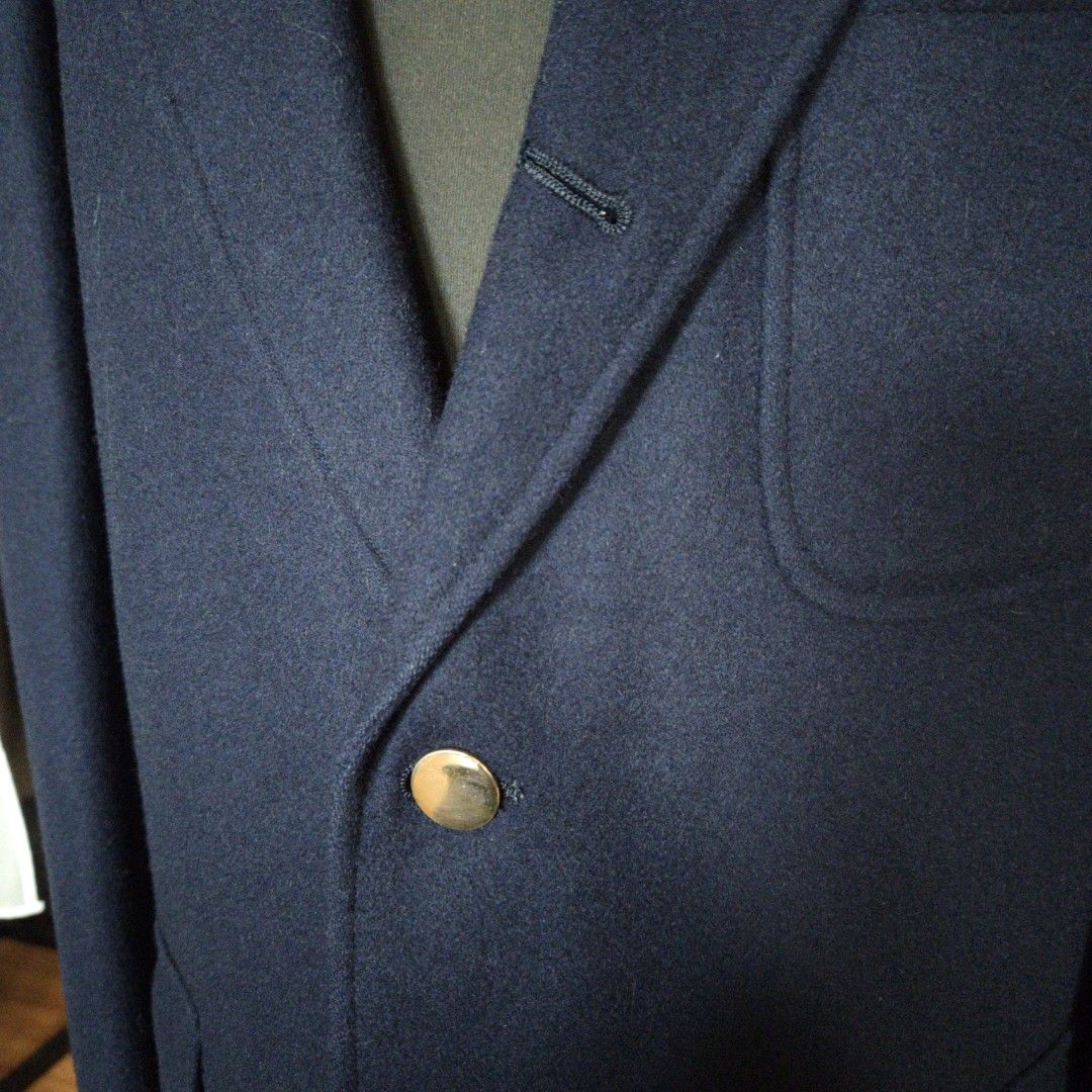 Vintage Ring Jacket 3B Navy Single Breasted Blazer (Category: Coats, Jackets and Outerwear) located in San Juan City. Submitted by thetropicaltweed (Listing ID 1374858332, Image 3). Description: Condition: In decent condition for a vintage garment. If there is any wear and markings, it is not noticeable at all due to the fuzzy flannel like texture of the fabric. May have light creasing and dust from storage, but dusted regularly. Measurements (in
