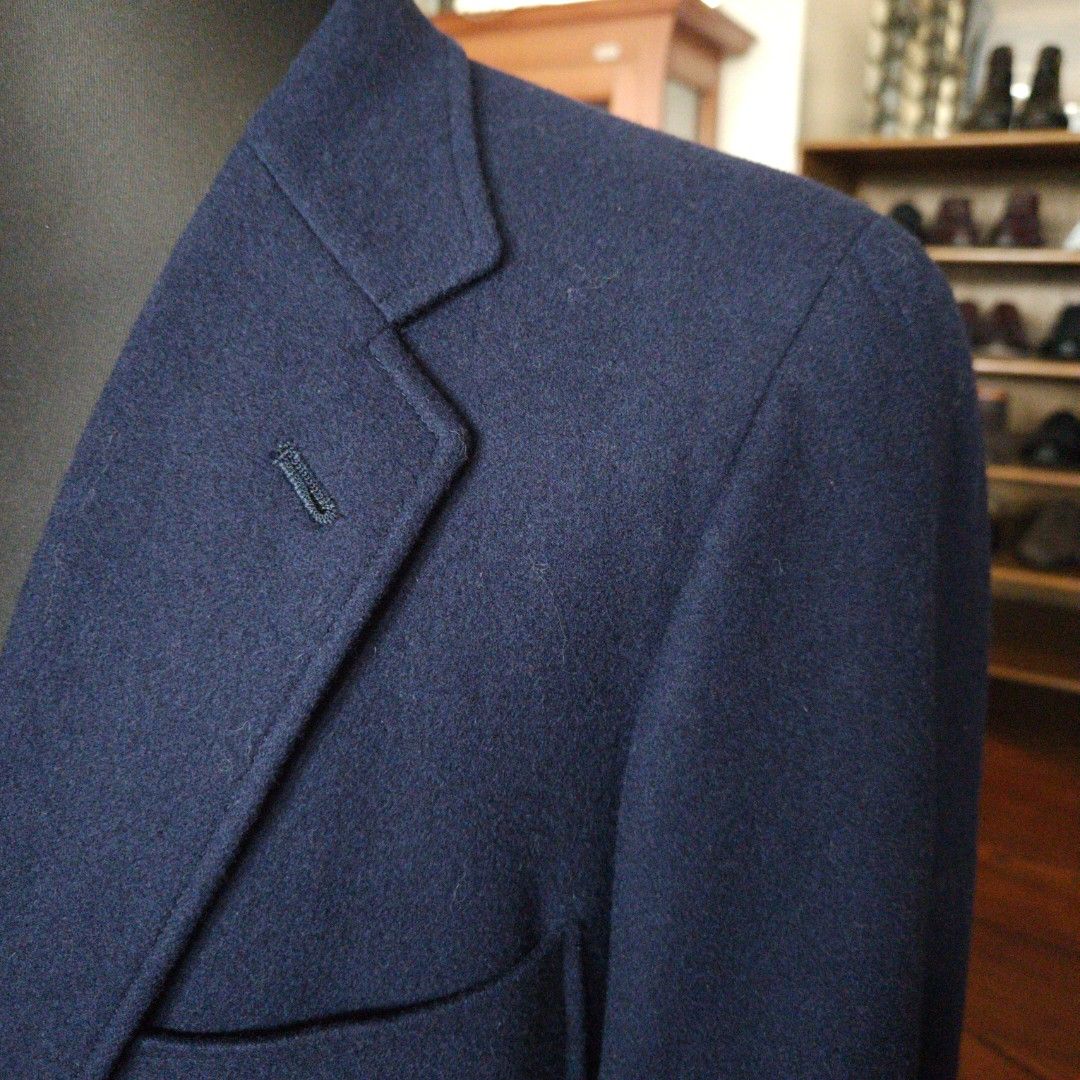 Vintage Ring Jacket 3B Navy Single Breasted Blazer (Category: Coats, Jackets and Outerwear) located in San Juan City. Submitted by thetropicaltweed (Listing ID 1374858332, Image 2). Description: Condition: In decent condition for a vintage garment. If there is any wear and markings, it is not noticeable at all due to the fuzzy flannel like texture of the fabric. May have light creasing and dust from storage, but dusted regularly. Measurements (in