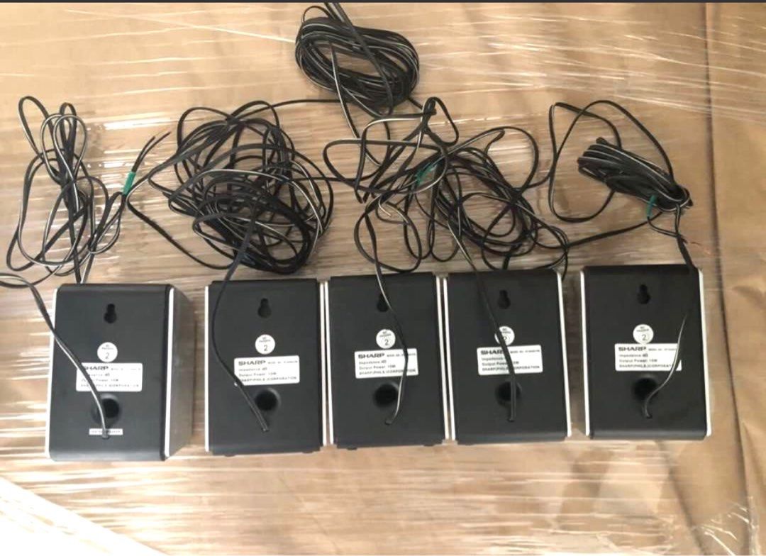 Sharp Home Theater Speaker (Category: Soundbars, Speakers & Amplifiers) located in Taguig. Submitted by ollierr (Listing ID 1374839669, Image 3). Description: Just stored. What you see in the picture is what you get. No plugs whatsoever. Was part of a dvd player but was not used. Once committed as Sold item cannot be returned. For pick up / Piog .
