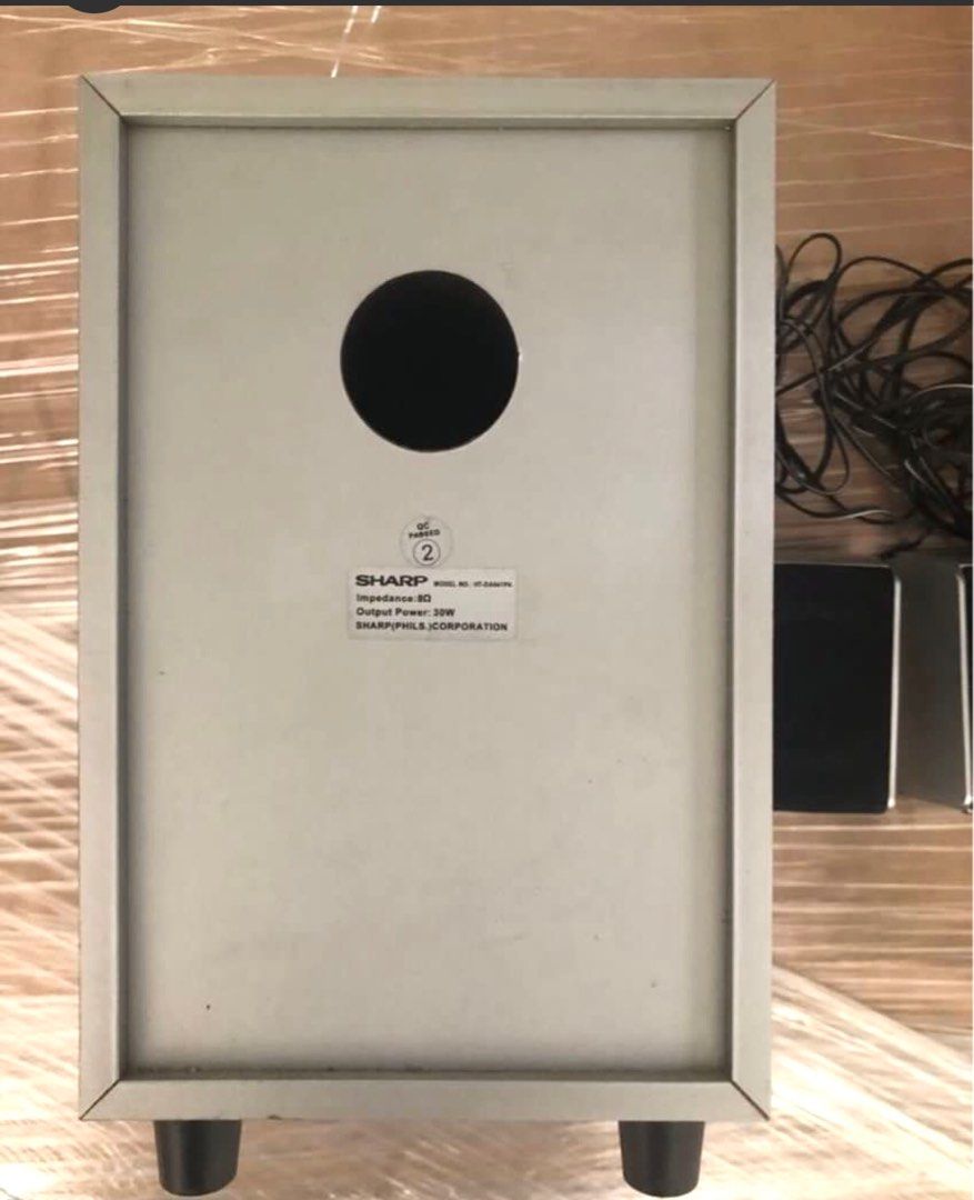 Sharp Home Theater Speaker (Category: Soundbars, Speakers & Amplifiers) located in Taguig. Submitted by ollierr (Listing ID 1374839669, Image 1). Description: Just stored. What you see in the picture is what you get. No plugs whatsoever. Was part of a dvd player but was not used. Once committed as Sold item cannot be returned. For pick up / Piog .