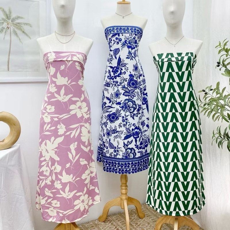 Tube Maxi Dress (Category: Dresses) located in Manila. Submitted by kms23 (Listing ID 1374827333, Image 1). Description: New! Never been used! Color: Cream/Black (exact reference slide photo #2) Regular size (can fit S to L) Bust 33-37 Waist 26-32 Length 43 Smocked back with pockets.