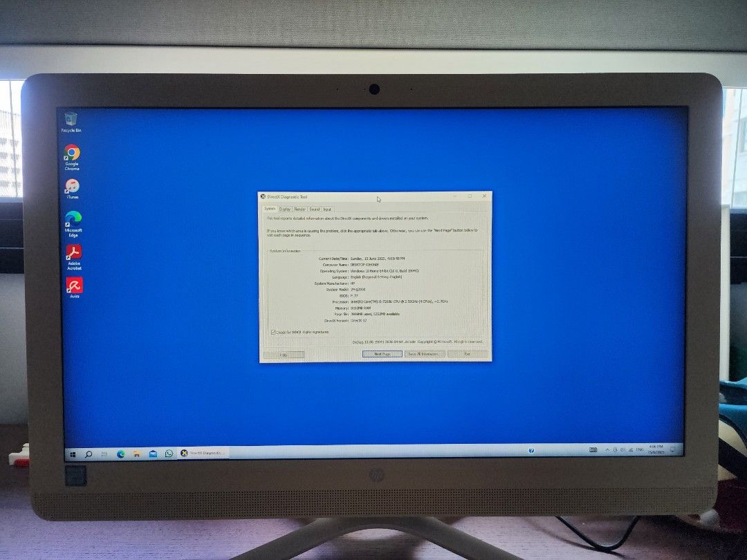 23.5" Standalone PC (Category: Desktops) located in Singapore. Submitted by kpja555 (Listing ID 1374964495, Image 1). Description: 23.5" Standalone PC Windows 10 Home 64-bit MS Office 2016 Anti-virus protected Formatted Good for data-entry and browsing Ready to Use.