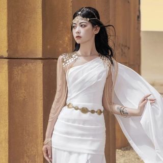 (New) Greek Goddess Bohemian Style Golden Headpiece + Shoulder Chain + Waist Chain Set of Three Pieces64221337209730110