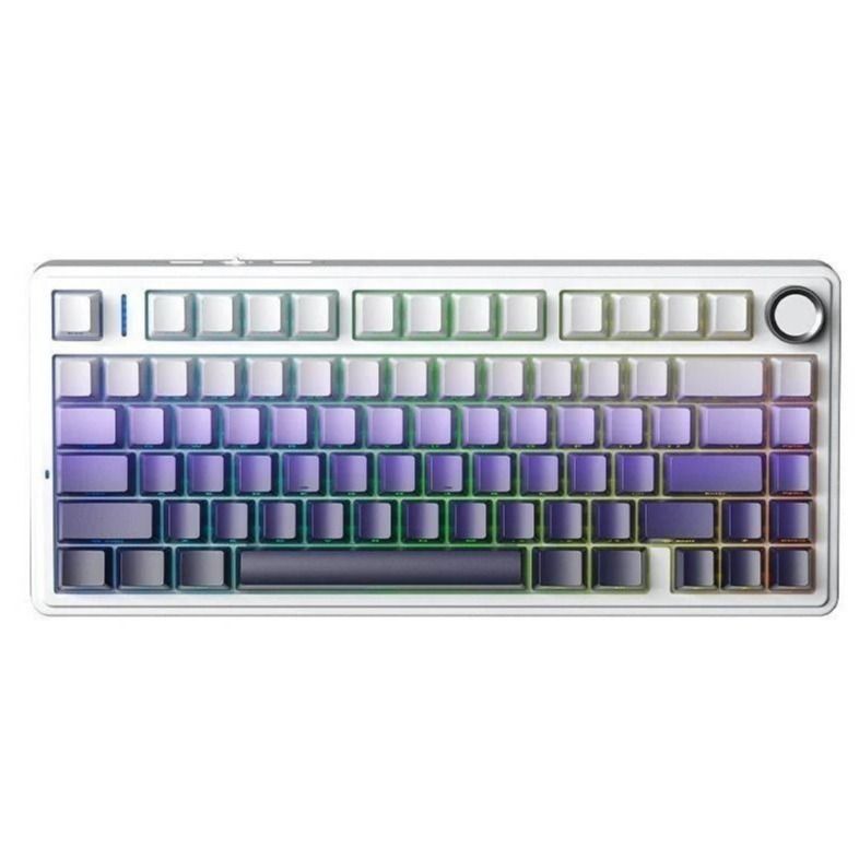 🚚 FREE SHIPPING! 🚚🟣 AULA F75 75% RGB Gasket Mechanical Wireless Gaming Keyboard - Gradient Purple [Hot Swappable 🔄 | Tri-Mode (2.4GHz ⚡, Type-C 🔌, Bluetooth 🌐) | Star Vector Switch (Linear) ⌨️ | ✨ Engraved Keycaps ✨] (Category: Computer Keyboard) located in Singapore. Submitted by ken592 (Listing ID 1374997626, Image 1). Description: AULA F75 75% RGB Gasket Mechanical Wireless Gaming Keyboard - Gradient Purple, Hot Swappable, Tri-Mode (2.4G