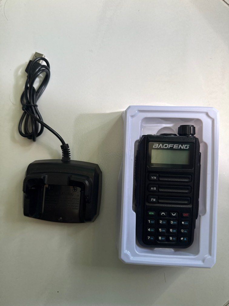 Baofeng UV-20 walkie talkie (Category: Walkie-Talkie) located in Singapore. Submitted by jvsssss (Listing ID 1374907490, Image 1). Description: Baofeng walkie talkie UV-20 Pro Type-C IP68 Waterproof High Power CB Ham 10-100 KM Long Range Two Way Radio Bought as spare walkie talkie for work. Lightly used as spare. Bought in 2023, still looks and feels brand new. Comes with stock accessories and short antenna. Programming to be done by yourself (do