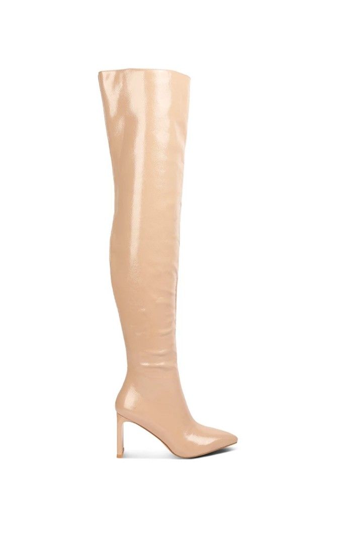 Block Heel Long Boots (Category: Boots) located in Manila. Submitted by rexanie (Listing ID 1375025906, Image 2). Description: Color: Beige Size: 38EU/7US/5UK Material: TPR Heel Height: 5.6CM - 7.5CM Toe Shape: Pointed Original Price: Php3,394.